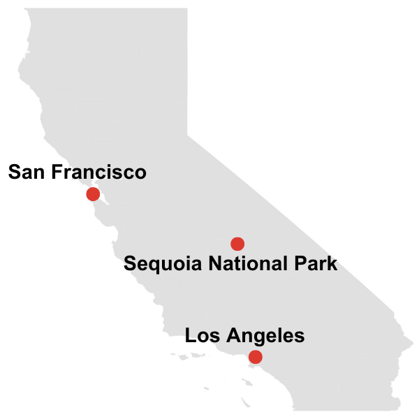 a map of sequoia national park