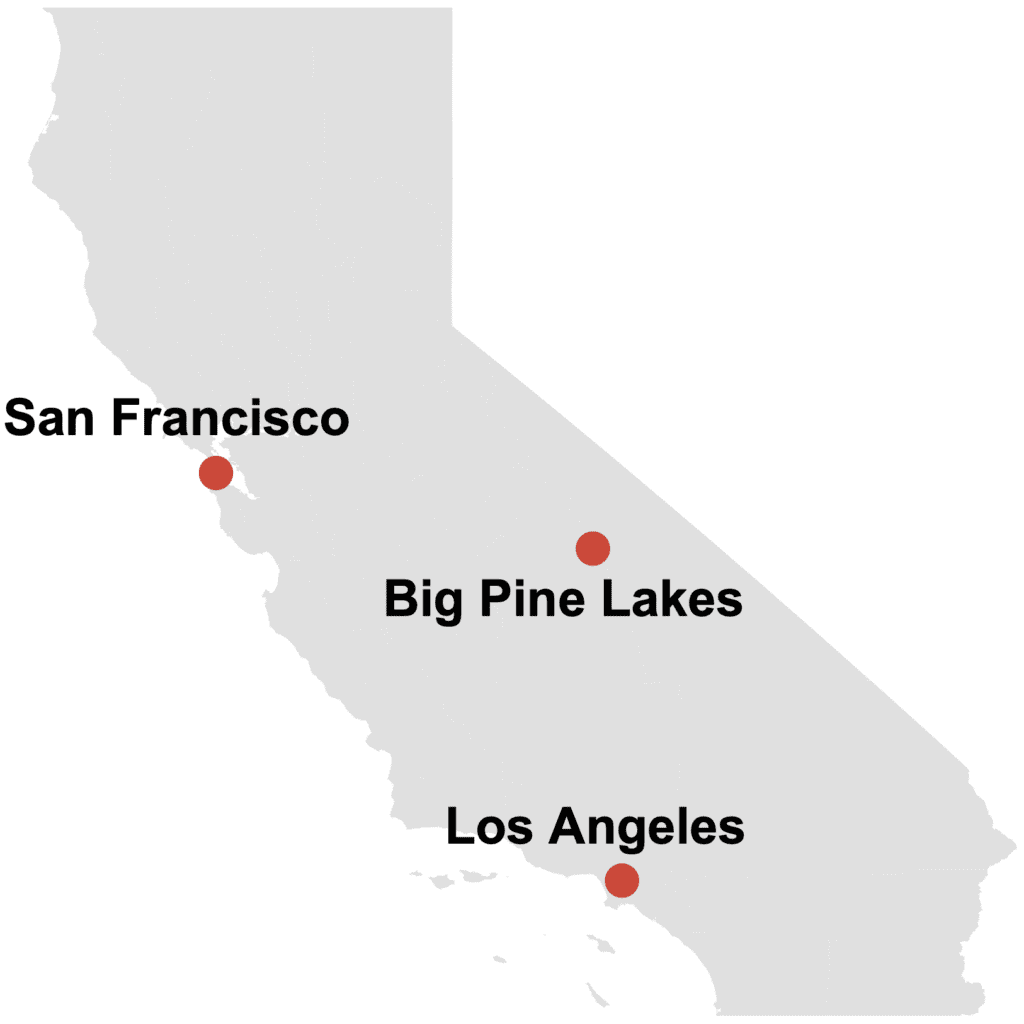 map of big pine lakes
