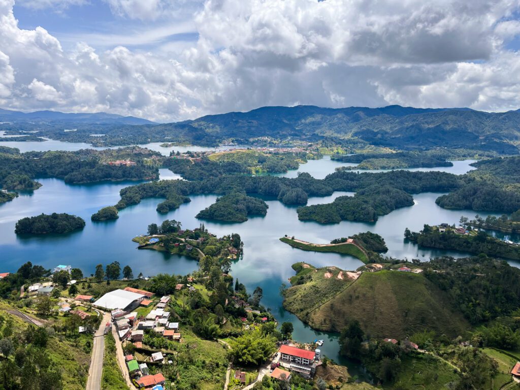 views of the guatape reservoir near medellin, colombia