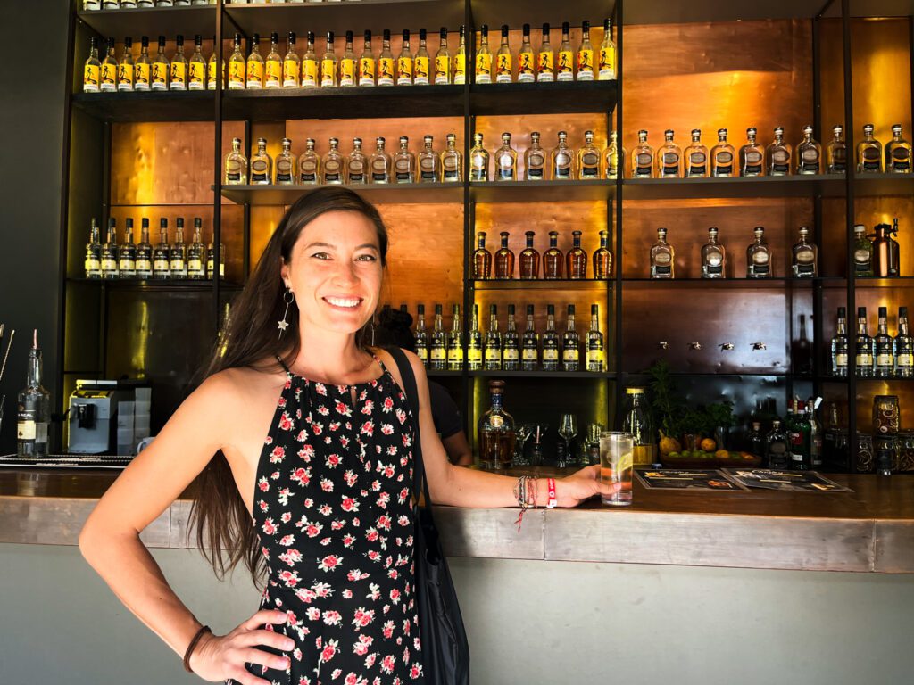 a woman at a classy bar