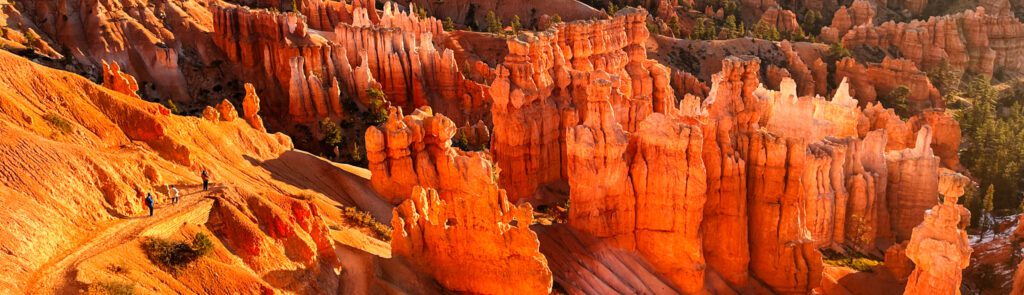 sunrise on a hiking trail in utah