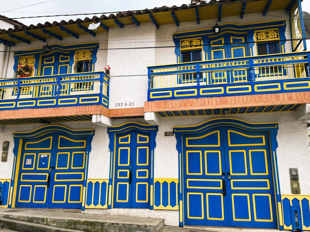 Colorful colonial buildings in Salento, colombia