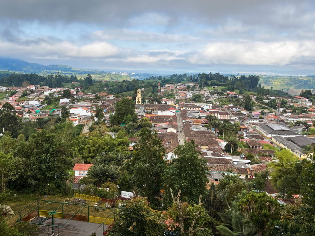 a viewpoint overlooking the town of salento, colombia