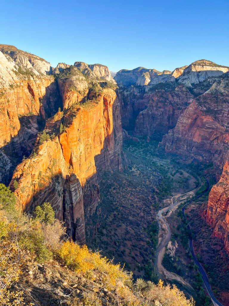 a view of angels landing from a zion hike