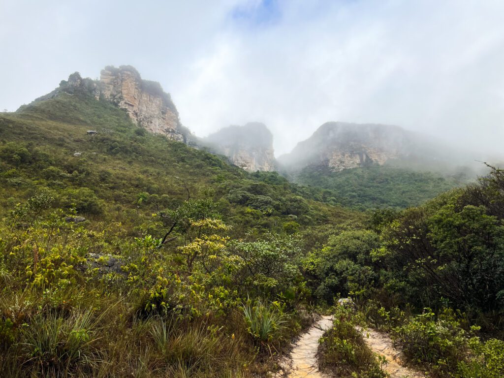 a foggy view of mountains in chapada diamantina, brazil
