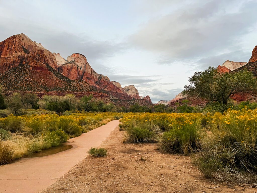 one of the easiest hikes in zion, the paved pa'rus trail