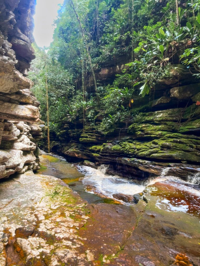 a canyon leading to cachoeira do mixila in brazil