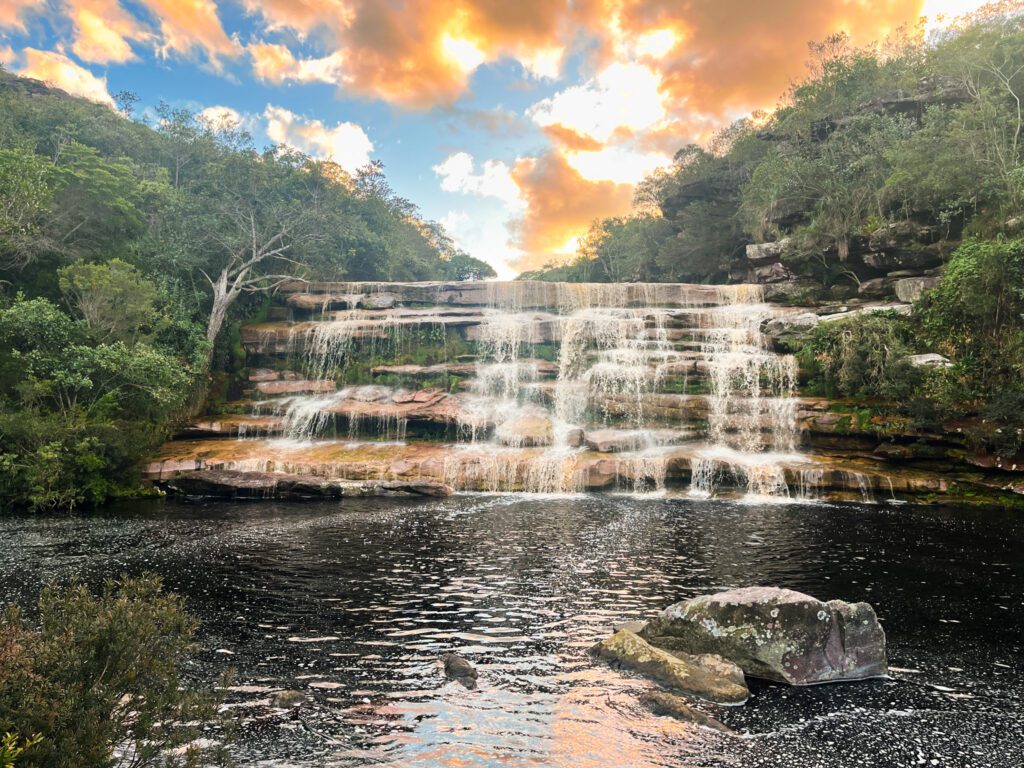 Cachoeira Poção, a waterfall in chapada diamantina, brazil