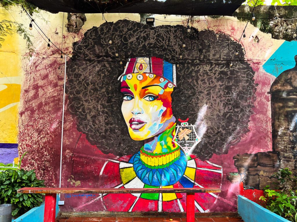 a colorful street mural in colombia