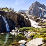 a waterfall in the mountains of california