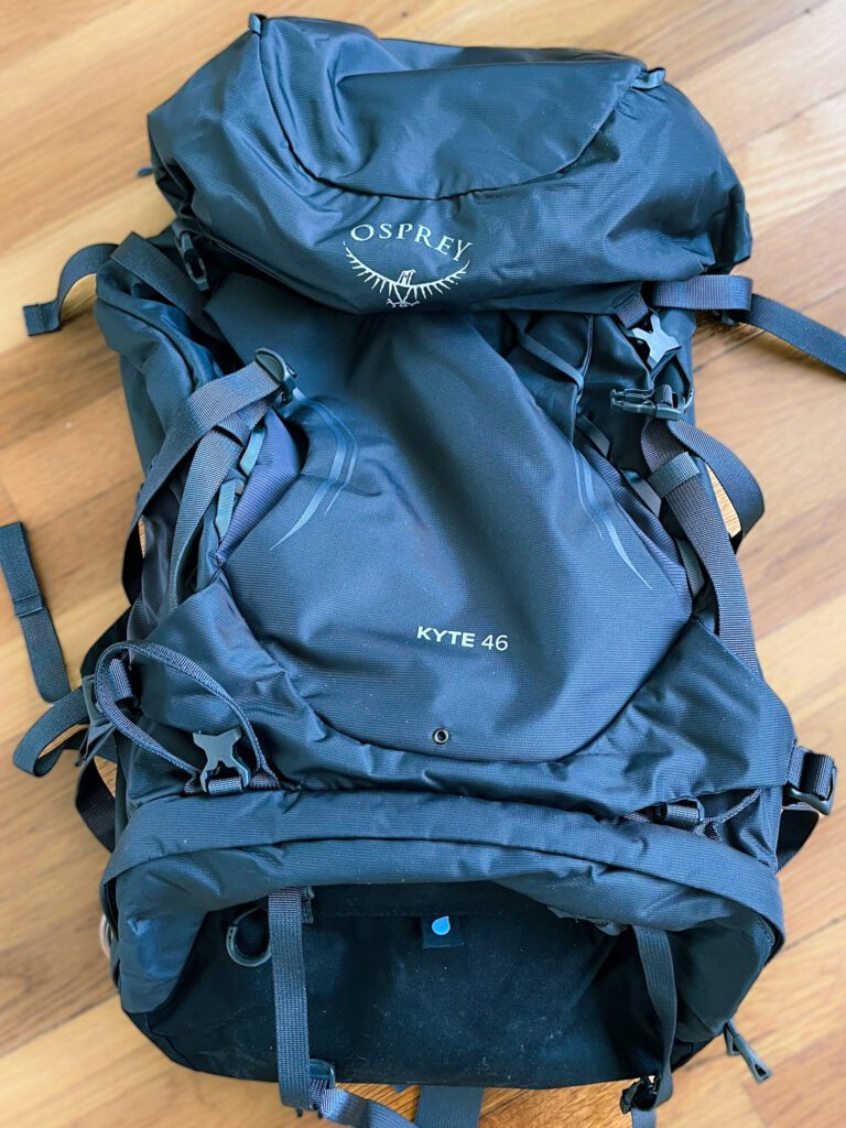 bag used for long-term travel and backpacking