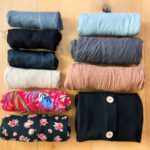 a small layout of clothes demonstrating minimalist packing