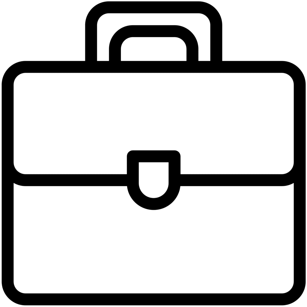 a briefcase graphic to represent travel resources