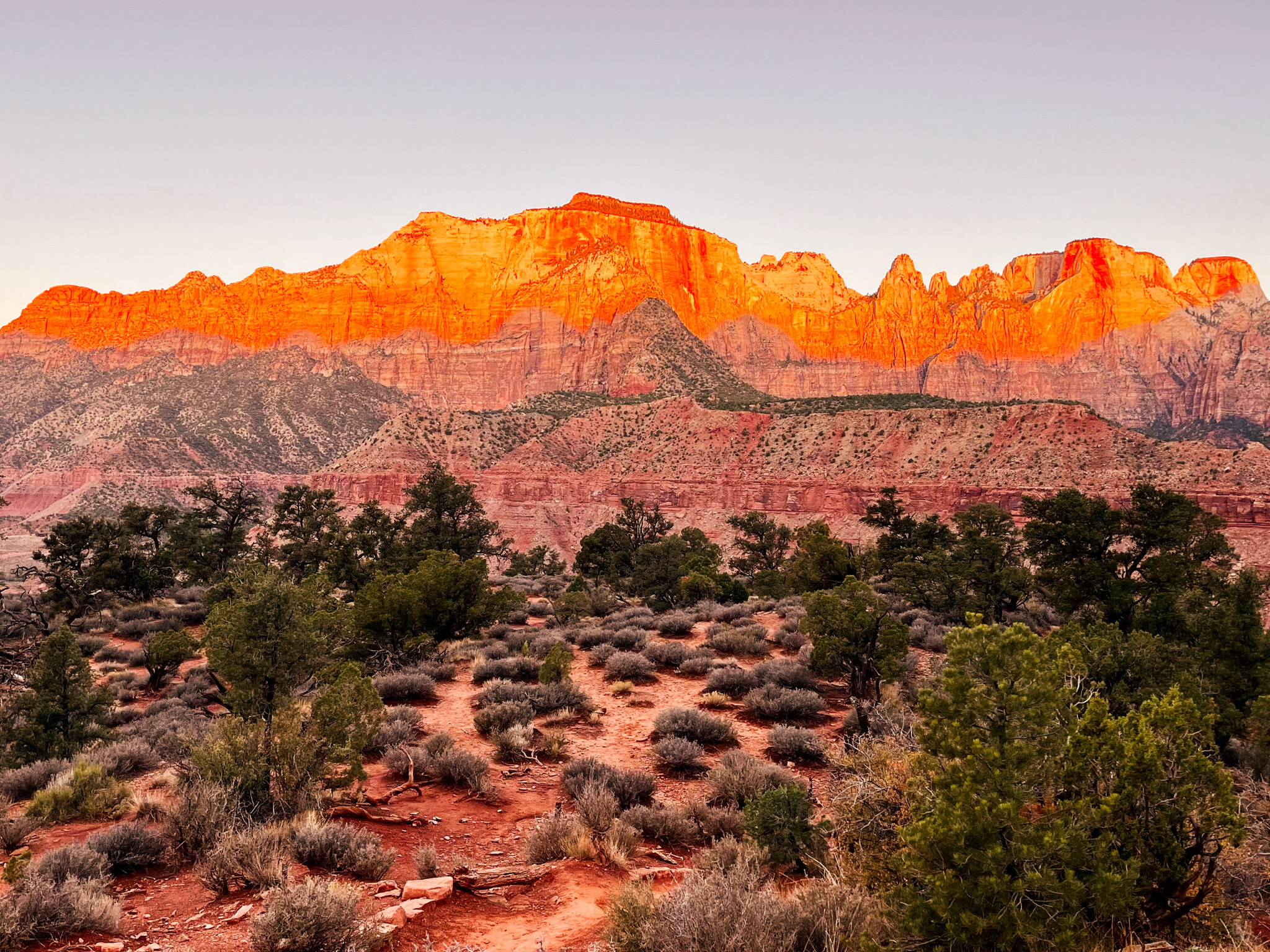 sunrise on a hiking trail