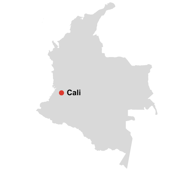 a map showing the location of cali in colombia