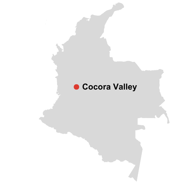a map showing the location of cocora valley in colombia