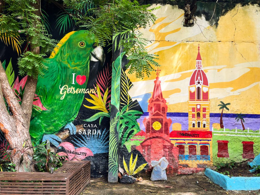a colorful mural in colombia