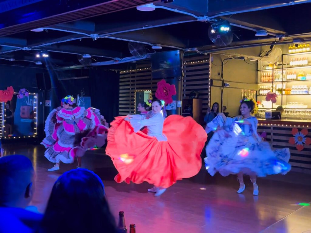 a traditional dance performance in a salsa club in medellin