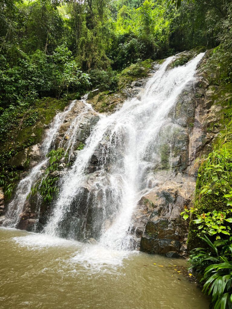 marinka waterfall, a medium sized waterfall in a tropical area of colombia