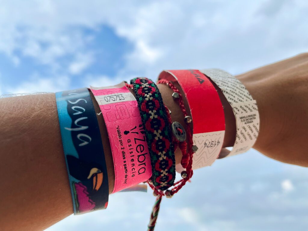 wristbands for entrance at tayrona national park in colombia