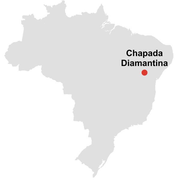 a map showing the location of chapada diamantina in brazil