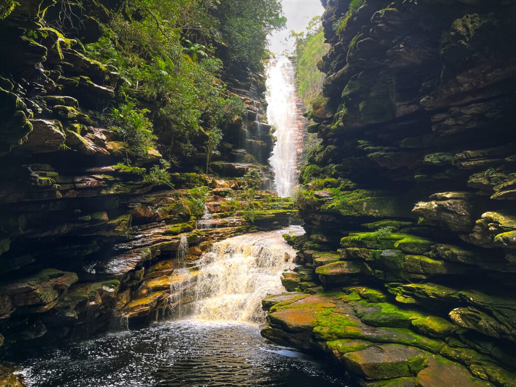 cachoeira do mixila waterfall in chapada diamantina national park, brazil